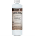 A 14oz bottle of Keurig Descaling Solution, a universal coffee brewer cleaner for mineral buildup.